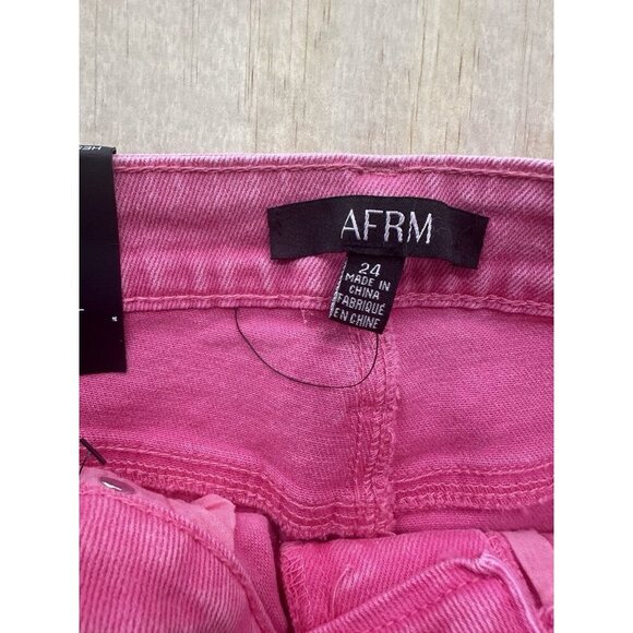 AFRM Heston Pink Jeans 24 High Rise Straight Leg NWTs - Picture 2 of 6